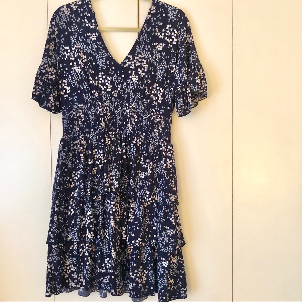 Michael Kors Floral Tiered Ruffle Dress